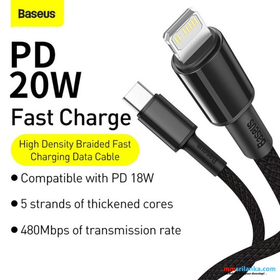 Baseus High Density Braided Fast Charging Data Cable Type-C to  iP PD 20W 1m